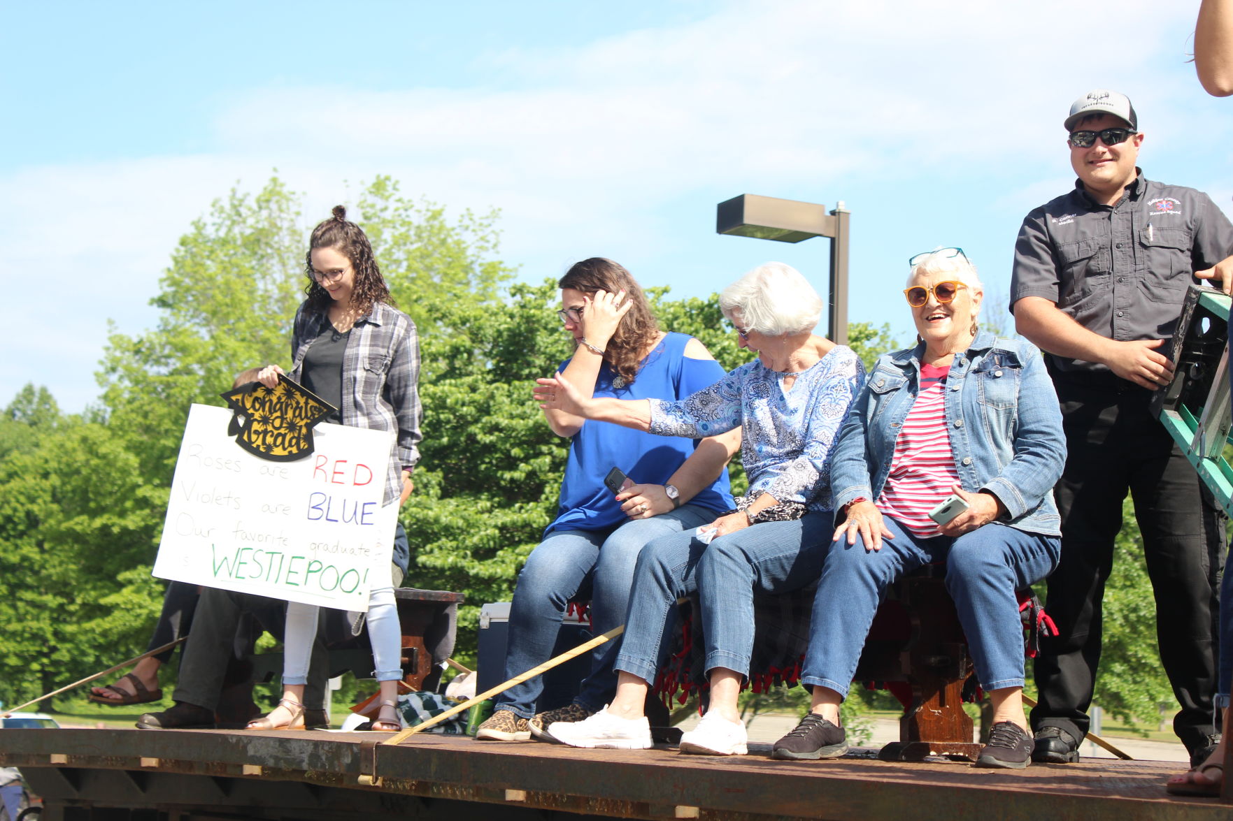 Conner family on rollback truck.JPG